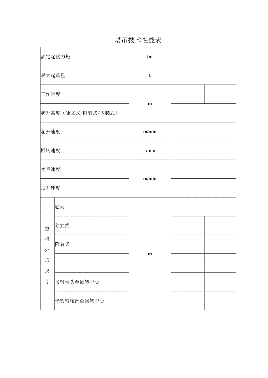 塔吊技术性能表.docx_第1页