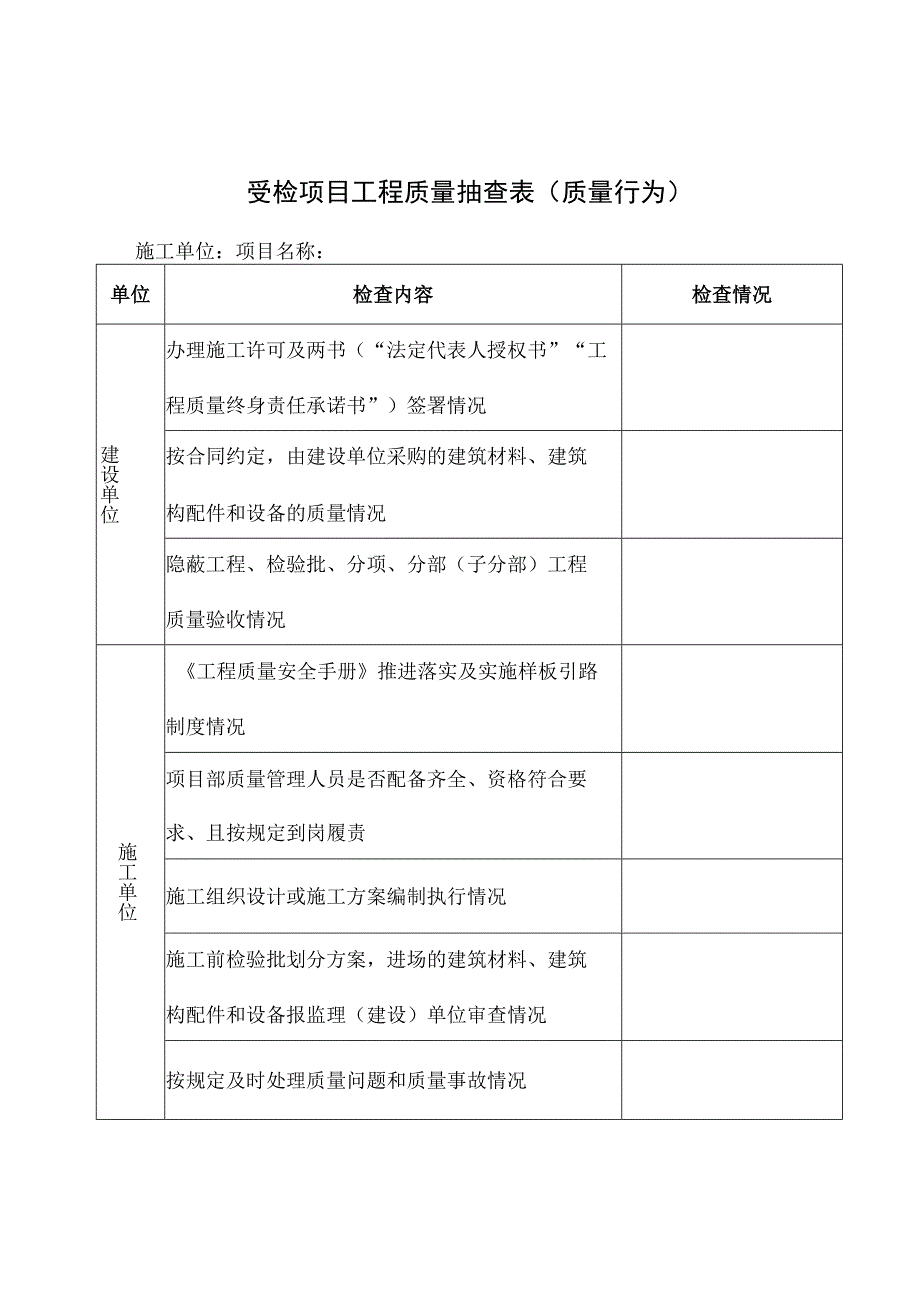 工程质量检查表.docx_第1页