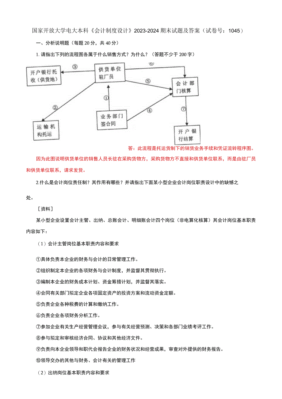 国家开放大学电大本科会计制度设计期末试题及答案试卷号b：1045.docx_第1页