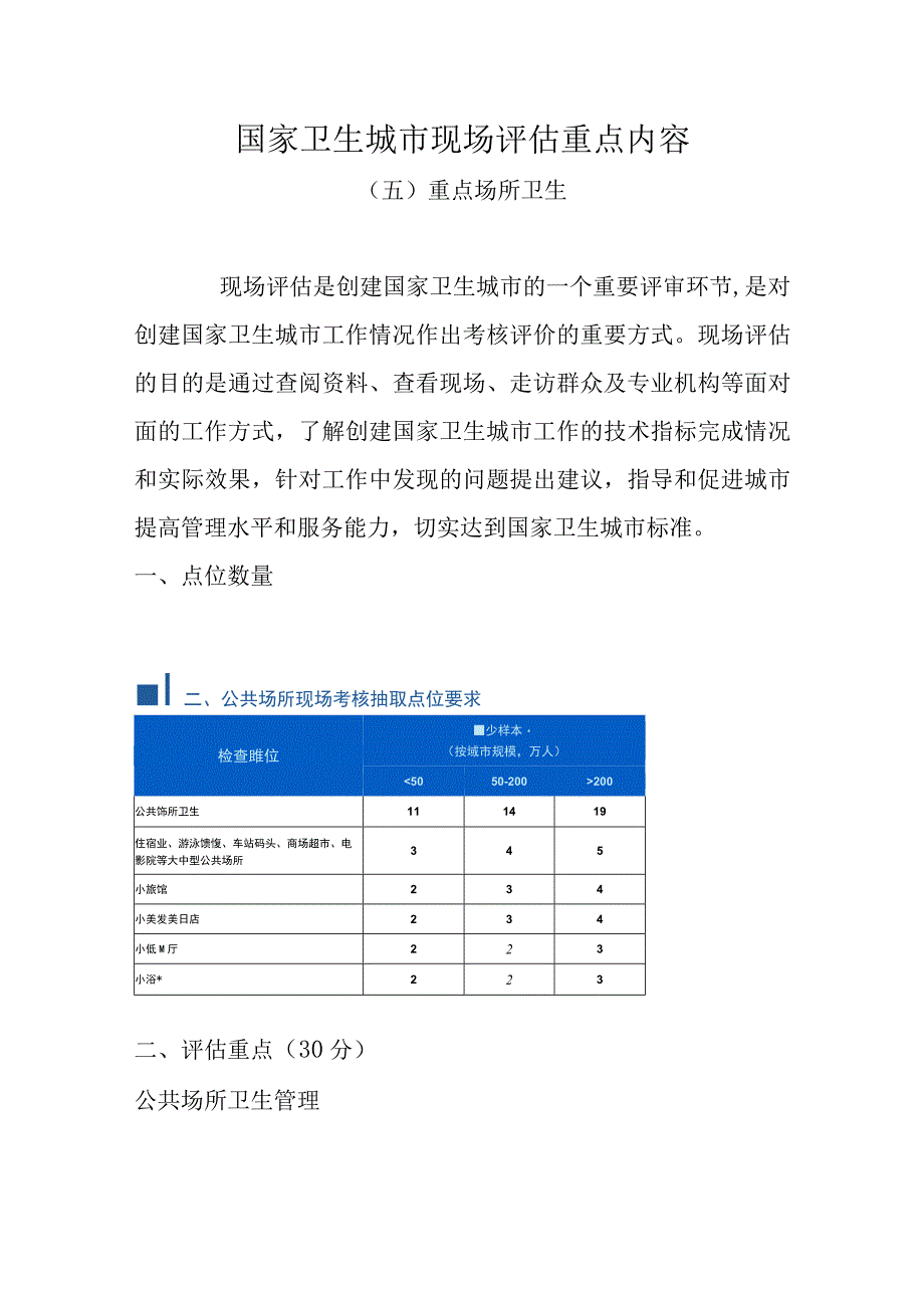 国家卫生城市现场评估重点内容重点场所卫生.docx_第1页