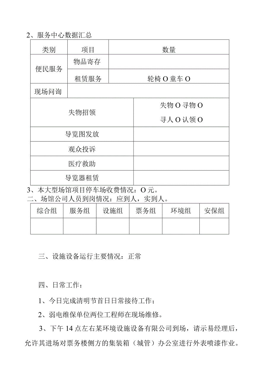 大型场馆物业专用运行日报参考借鉴范本.docx_第3页