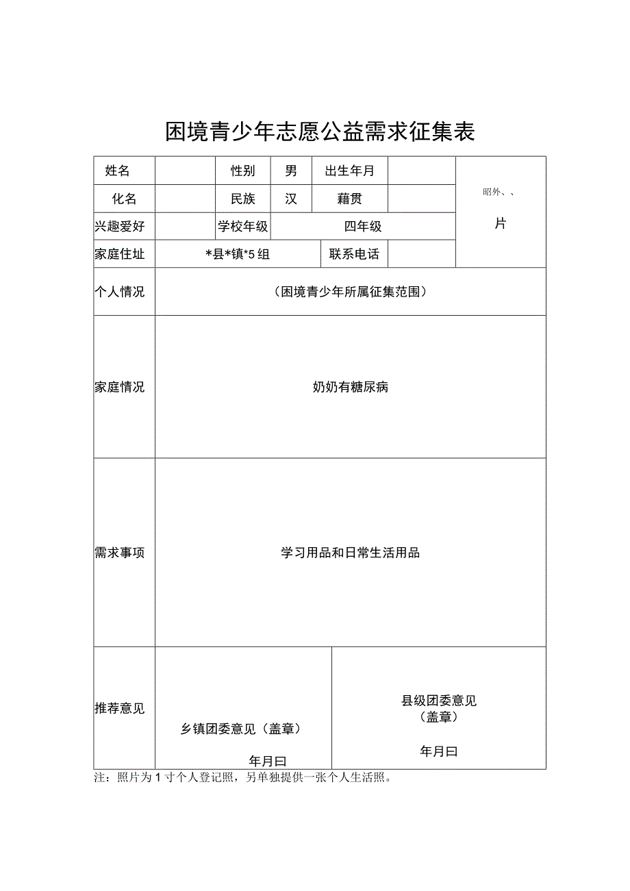 困境青少年志愿公益需求征集表.docx_第1页