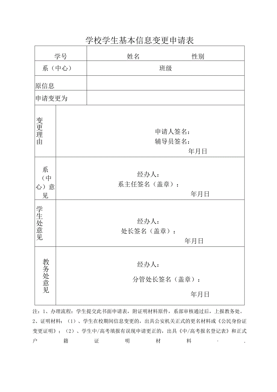 学生基本信息变更申请表.docx_第1页