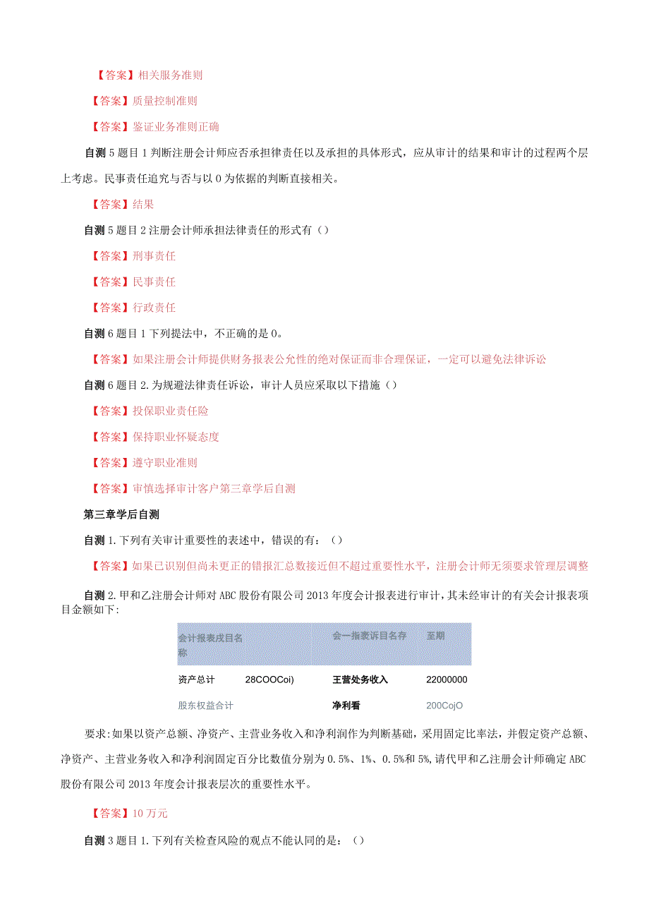 国家开放大学电大一网一平台审计学在线形考任务3课后自测终结性网考答案.docx_第2页