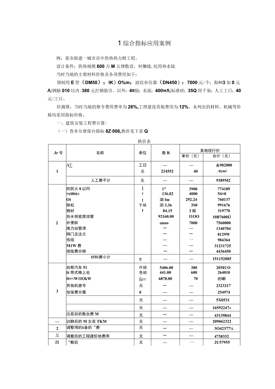 市政蒸汽管网集中供热热网工程投资估算应用案例.docx_第1页