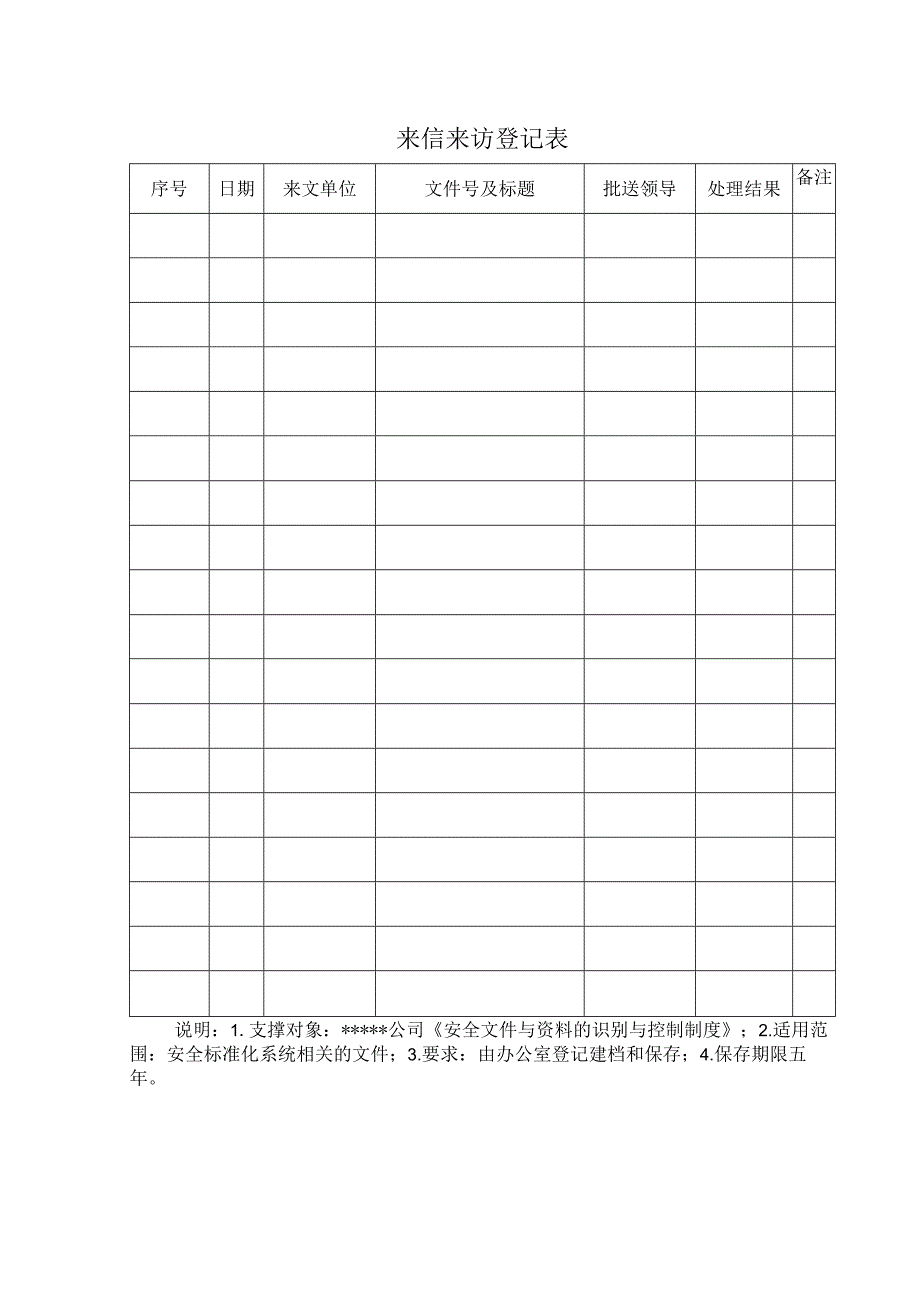 安全标准化之来信来访登记表.docx_第1页