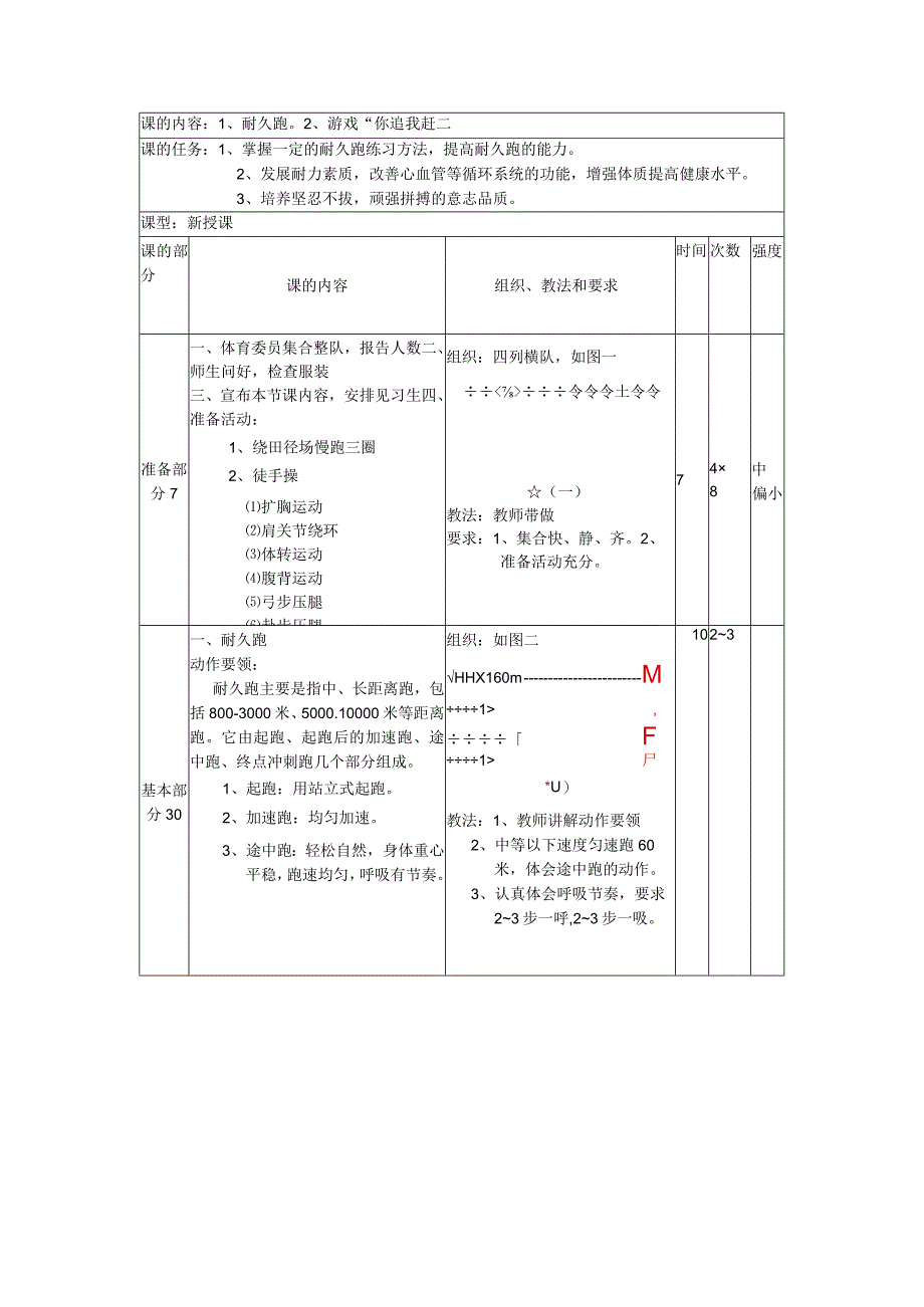 小学体育耐久跑教案.docx_第1页