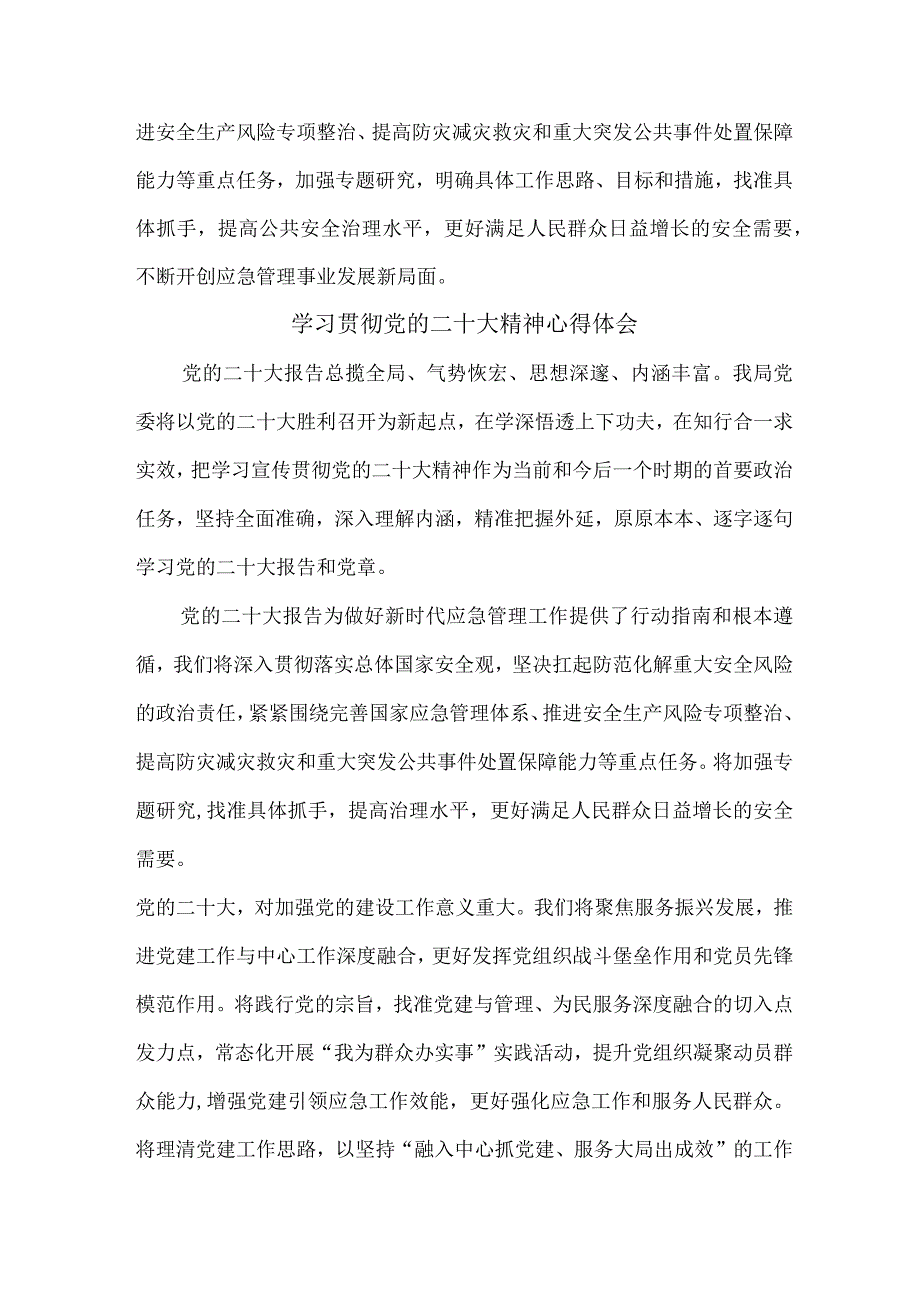 应急管理局班子成员学习贯彻党的二十大精神心得体会精编5篇.docx_第3页