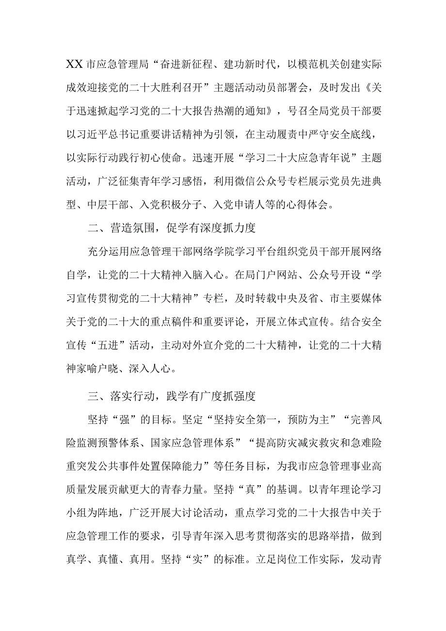 应急管理局编外人员学习贯彻党的二十大精神心得体会精编5篇.docx_第3页