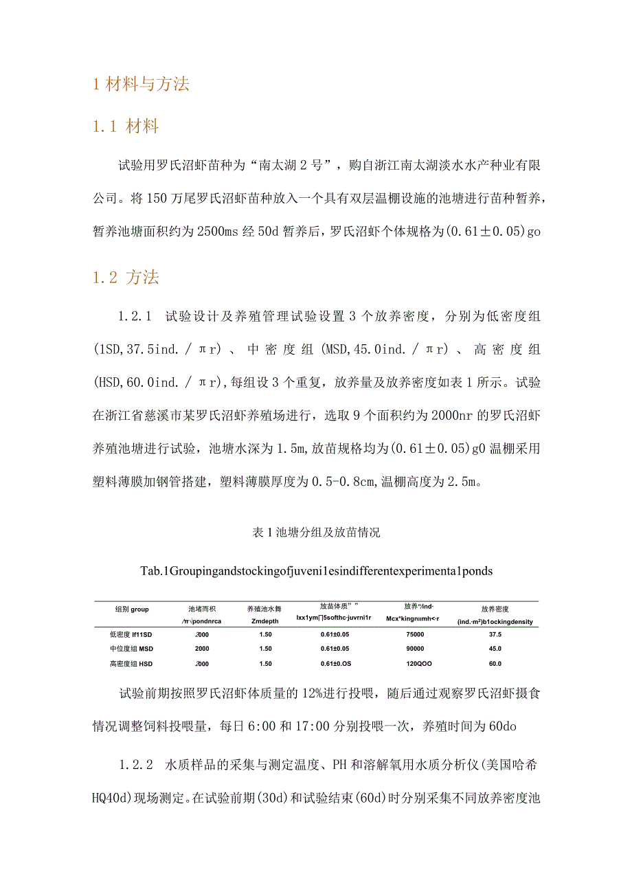 放养密度对温棚养殖罗氏沼虾生长生化指标水质及养殖效益的影响.docx_第3页