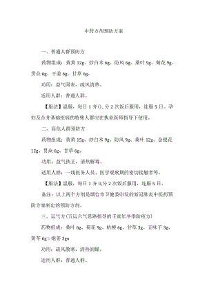 新冠中药方剂预防方案.docx