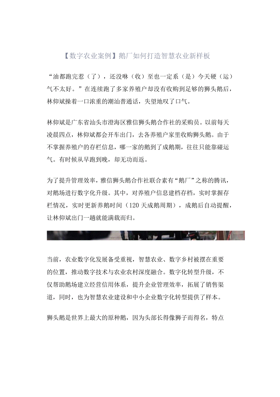 数字农业案例鹅厂如何打造智慧农业新样板.docx_第1页