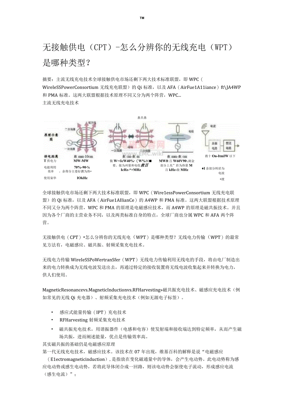 无接触供电(CPT)怎么分辨你的无线充电WPT是哪种类型？.docx_第1页