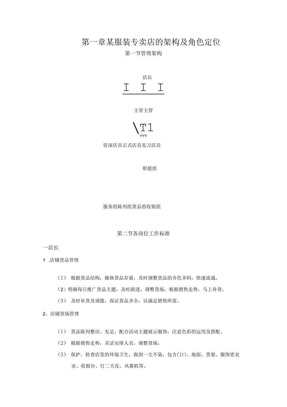 某服装专卖店的架构及角色定位.docx_第1页