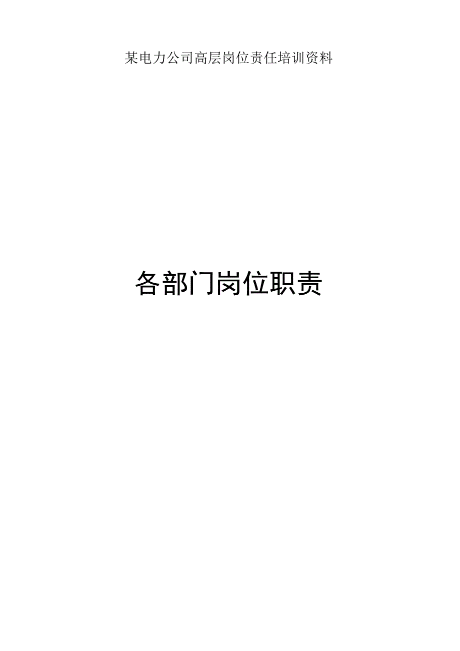 某电力公司高层岗位责任培训资料.docx_第1页