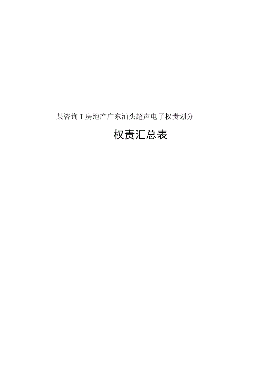 某咨询—某房地产广东汕头超声电子权责划分.docx_第1页