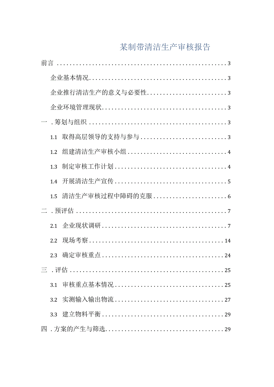 某制带清洁生产审核报告.docx_第1页