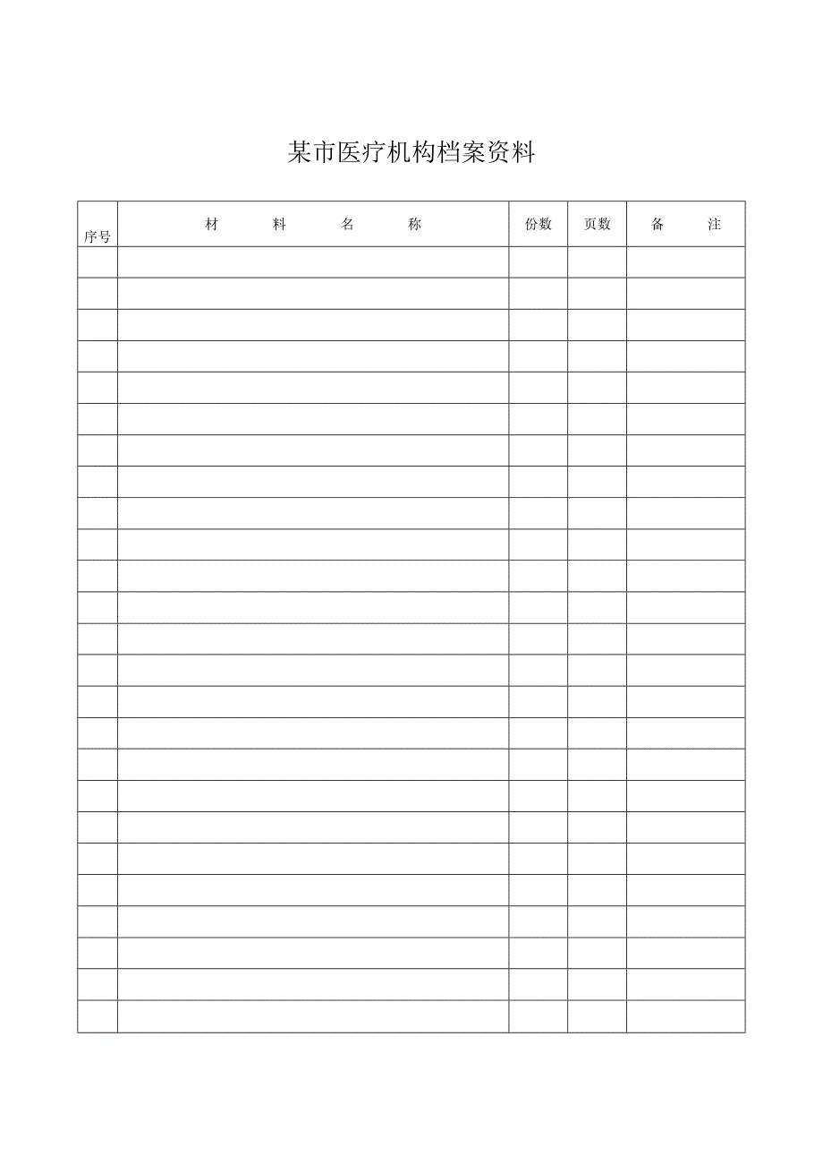 某市医疗机构档案资料.docx_第1页