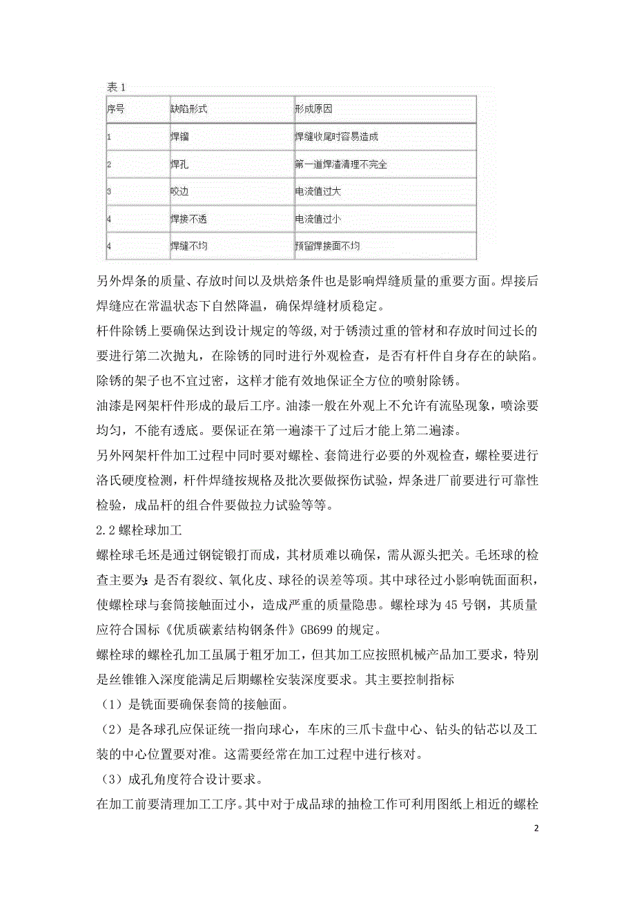 螺栓球钢网架结构加工和安装注意事项.doc_第2页