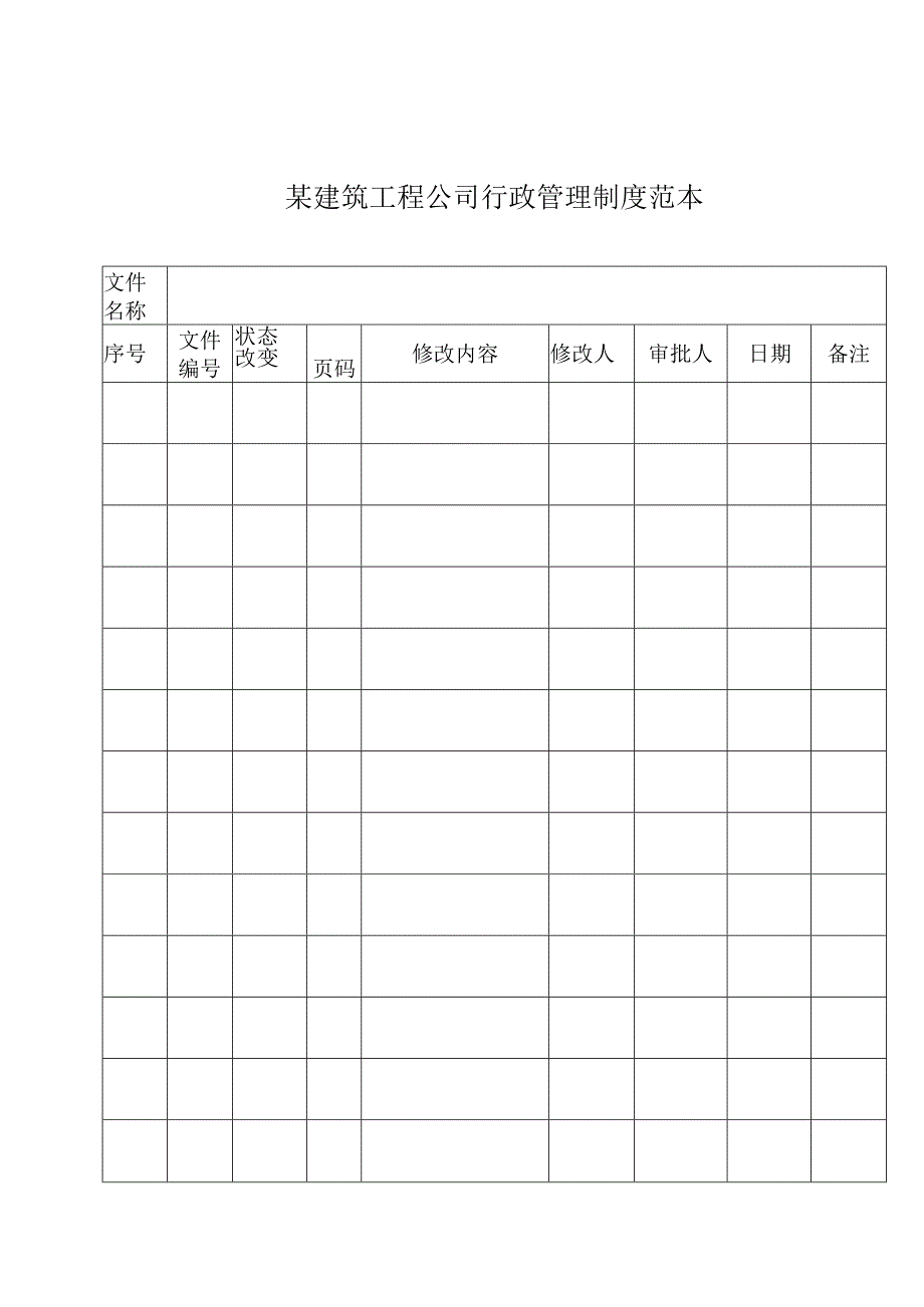 某建筑工程公司行政管理制度范本.docx_第1页