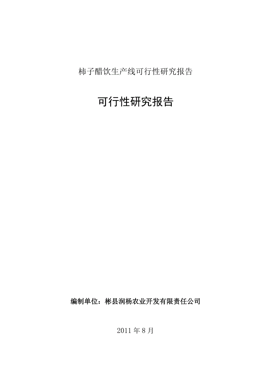 柿子醋饮生产线可行性研究报告.docx_第1页