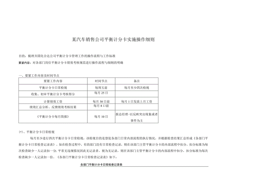 某汽车销售公司平衡计分卡实施操作细则.docx_第1页