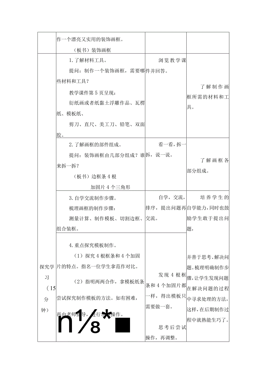 江苏凤凰科学技术出版社小学劳动三年级下册04装饰画框教学设计.docx_第2页