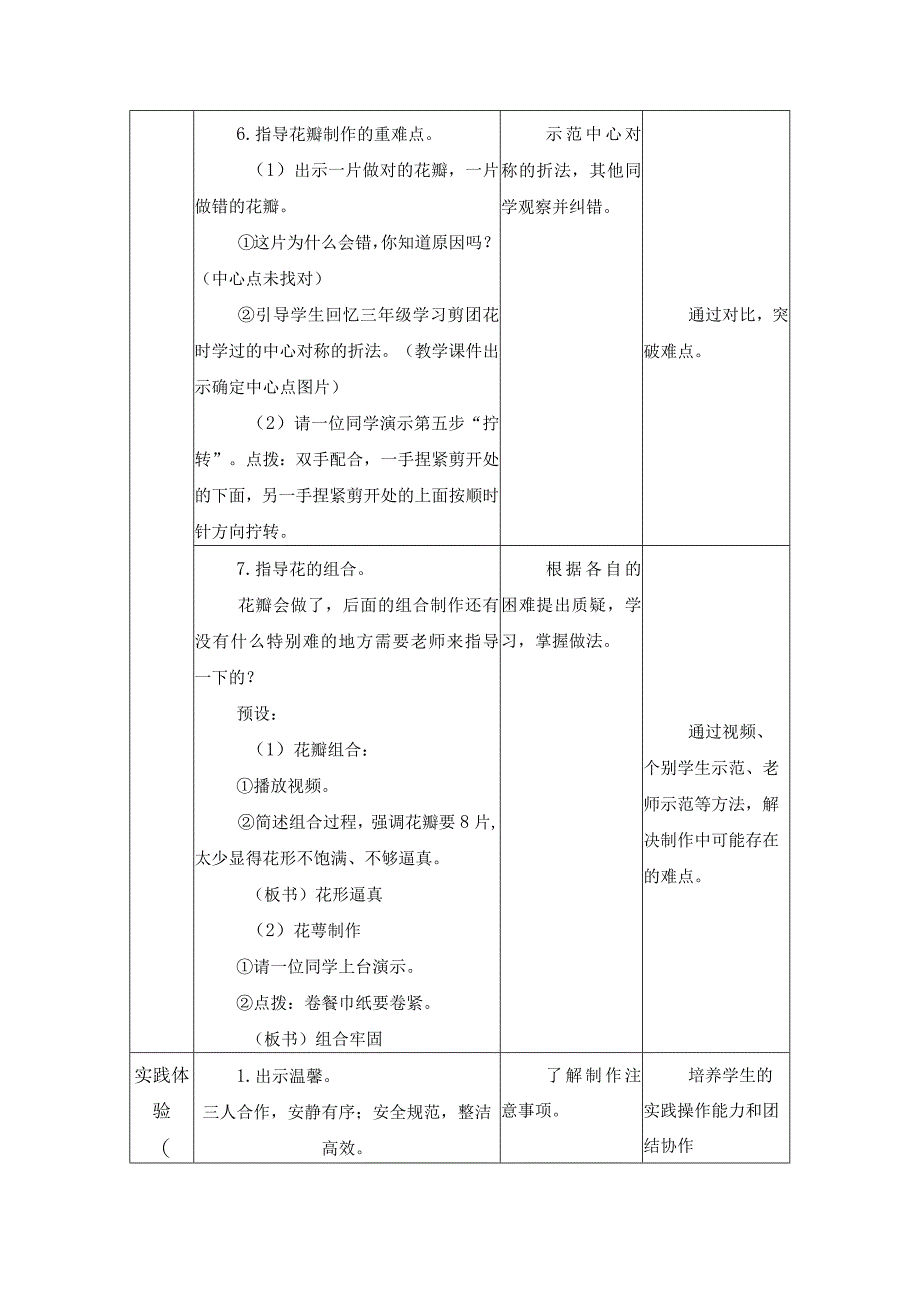 江苏凤凰科学技术出版社小学劳动六年级下册05创意小礼物之康乃馨教学设计.docx_第3页