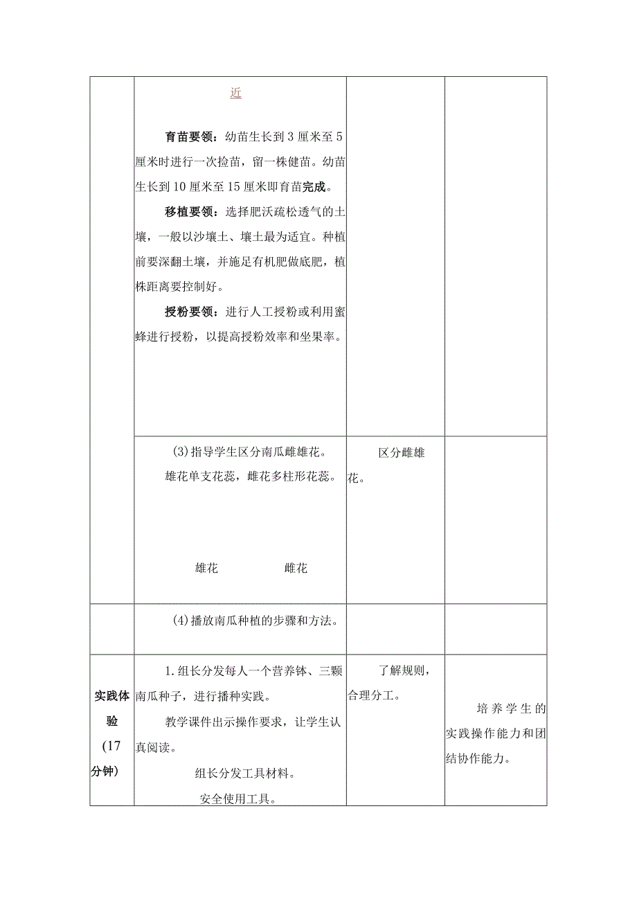 江苏凤凰科学技术出版社小学劳动三年级下册01种南瓜教学设计.docx_第3页