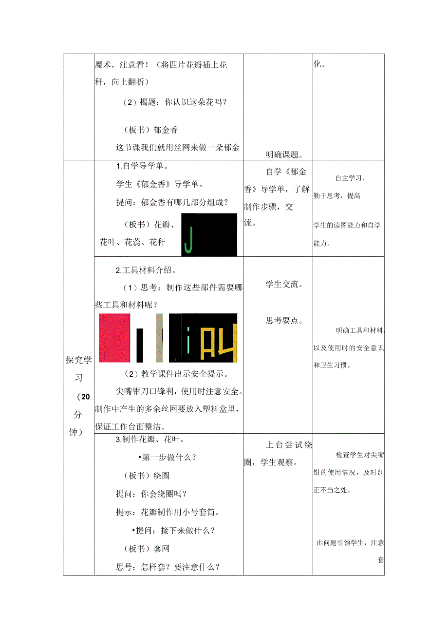 江苏凤凰科学技术出版社小学劳动五年级下册11丝网花之郁金香教学设计.docx_第2页