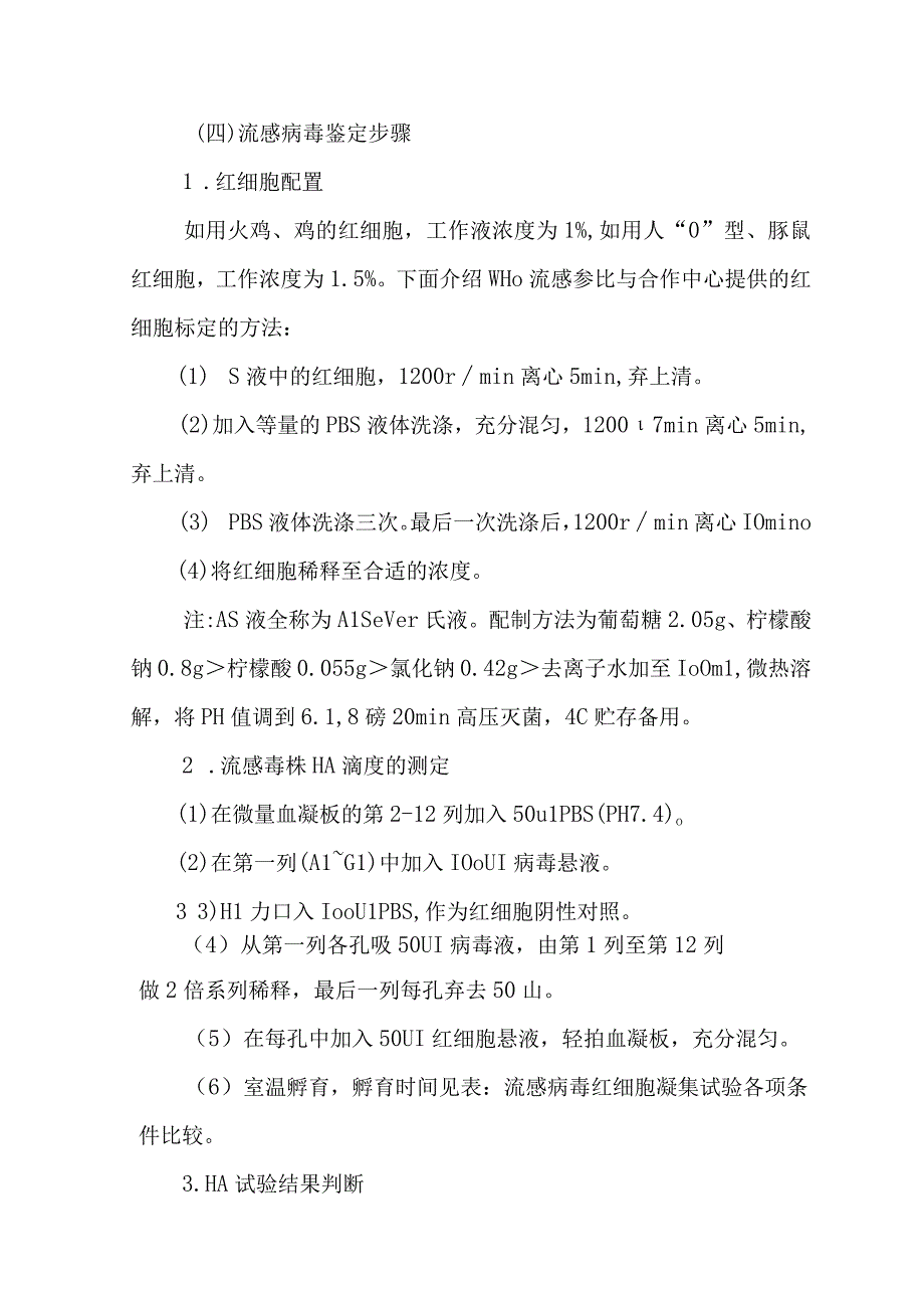 流感病毒的红细胞凝集及红细胞凝集抑制试验技术操作规范.docx_第3页