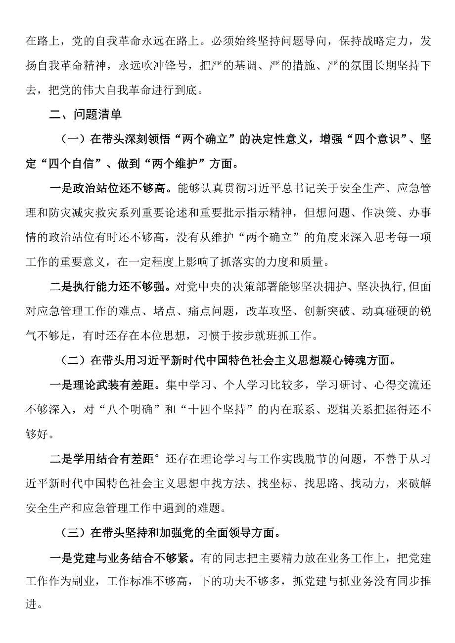 2023年度局领导班子民主生活会对照检查材料.docx_第2页