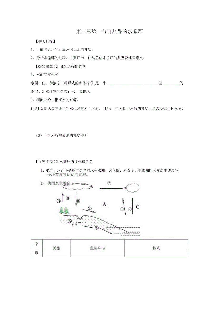 第三章第一节自然界的水循环.docx_第1页