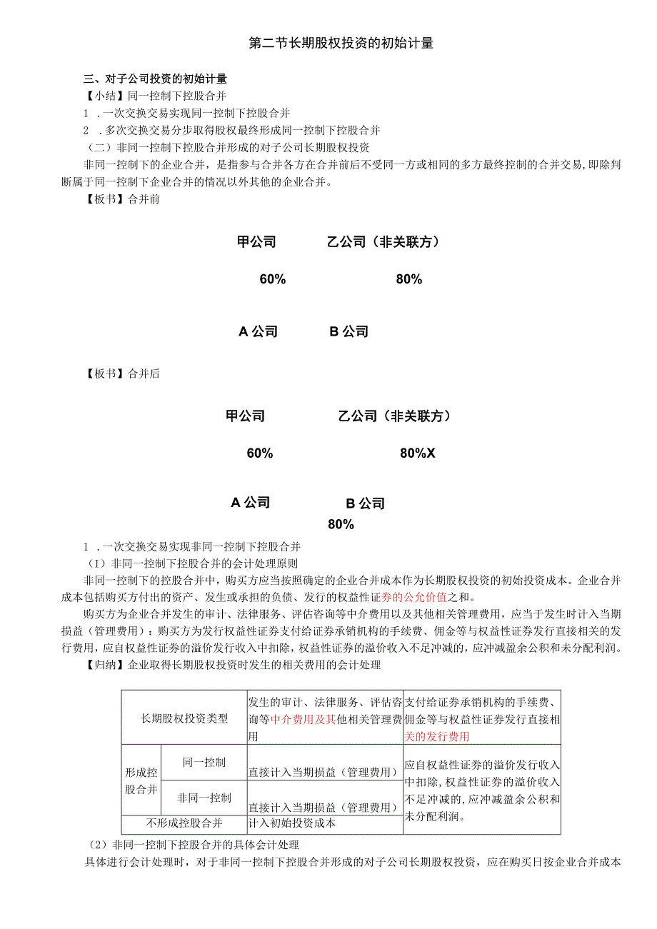 第25讲_同一控制下控股合并3非同一控制下控股合并1.docx_第1页