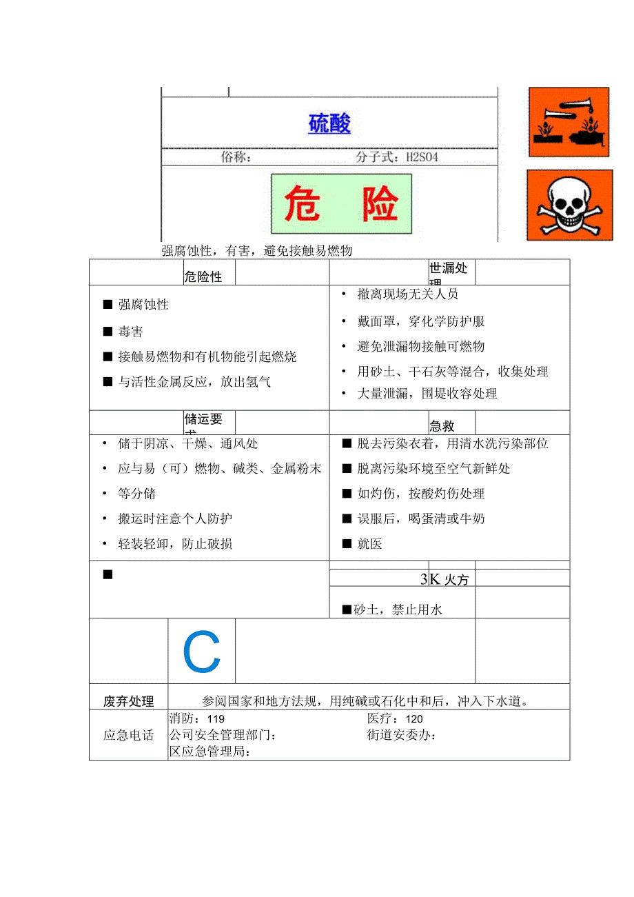 硫酸危险物品告知卡.docx_第1页