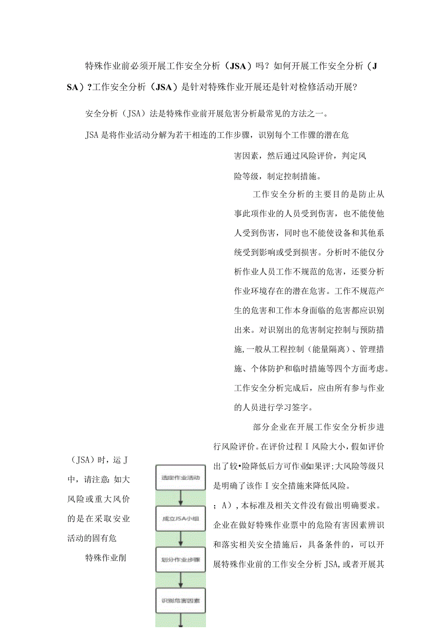 特殊作业前必须开展工作安全分析JSA吗？.docx_第1页