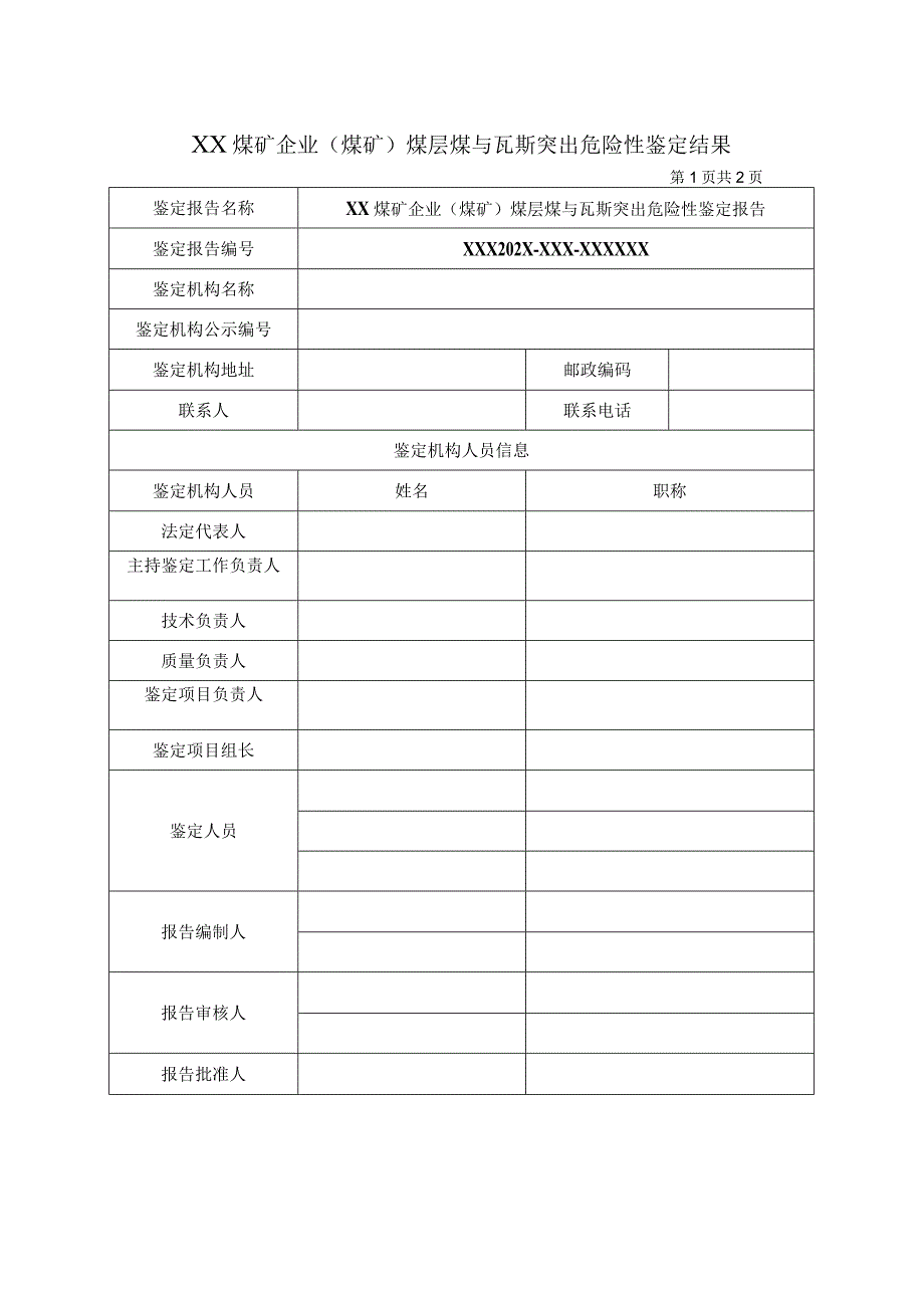 煤层煤与瓦斯突出危险性鉴定报告.docx_第1页