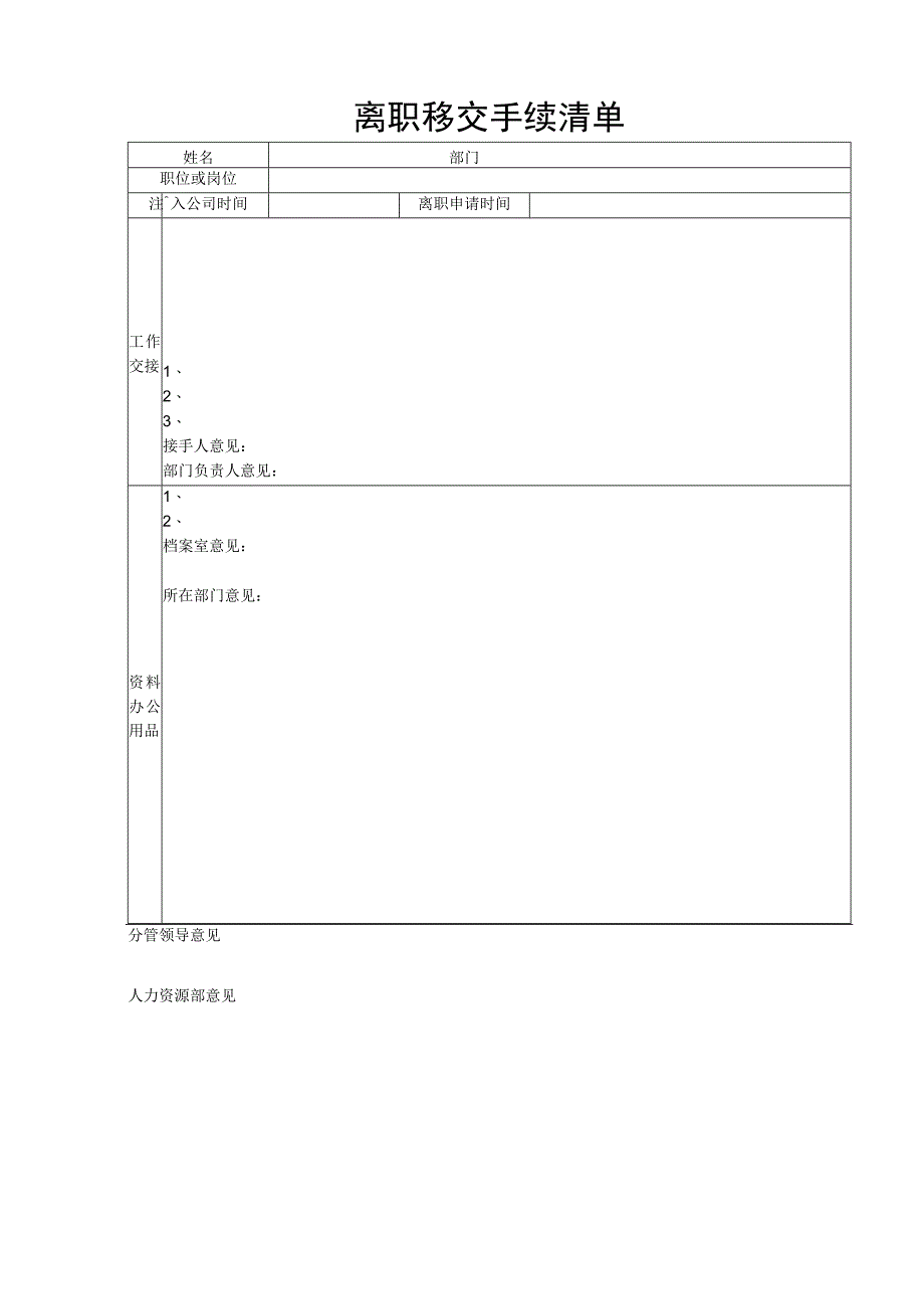 离职交接清单1.docx_第1页