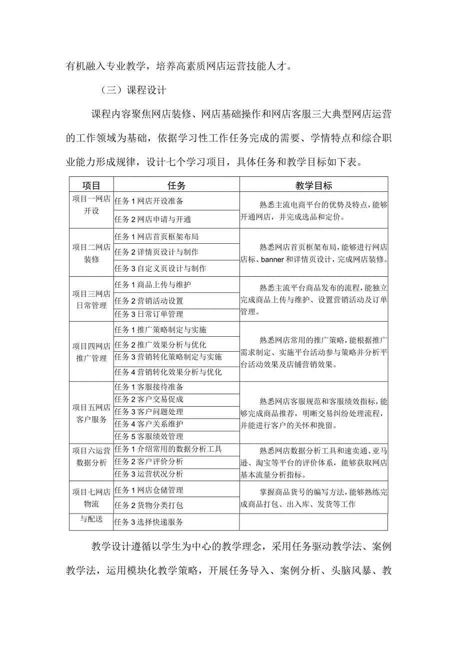 网店运营在线精品课程项目建设项目.docx_第2页