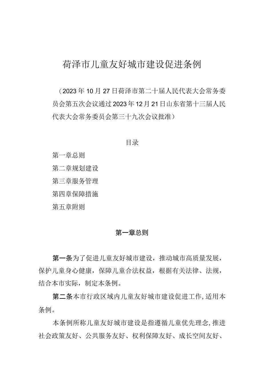 菏泽市儿童友好城市建设促进条例.docx_第1页