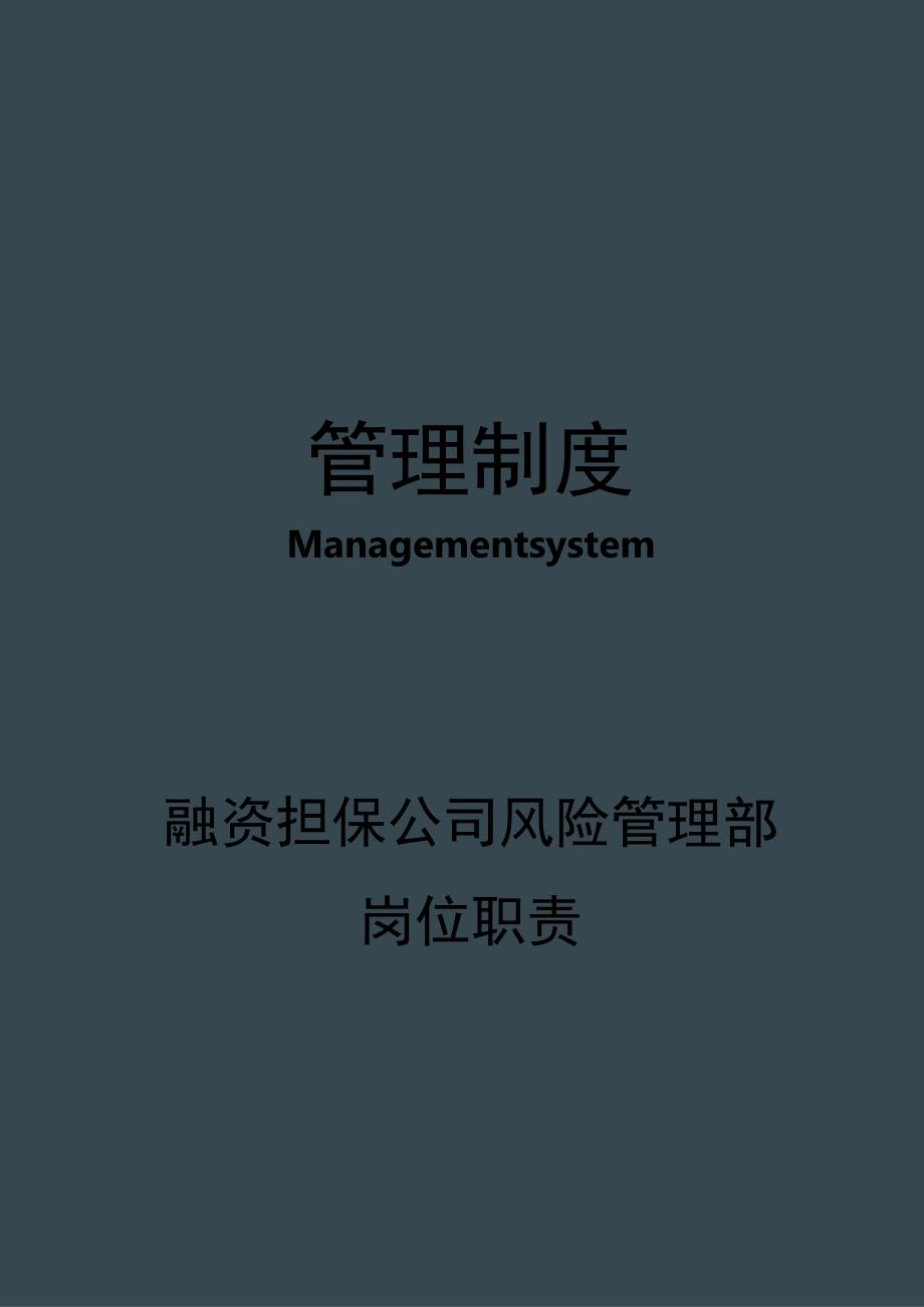 融资担保公司风险管理部总监经理助理监管经理.docx_第1页