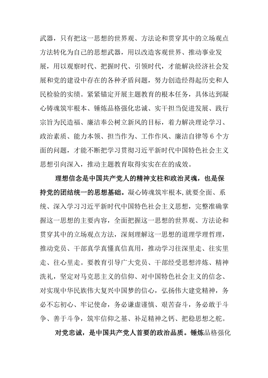 2023年在深入学习党内主题教育座谈会上的交流发言材料含实施方案.docx_第2页