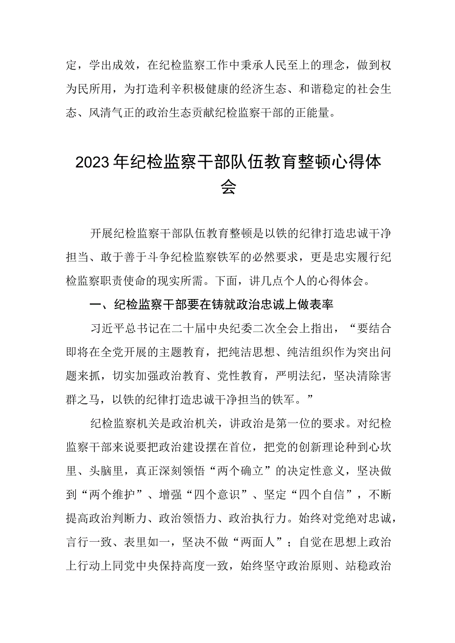 2023年全国纪检监察干部队伍教育整顿活动心得感悟6篇.docx_第3页