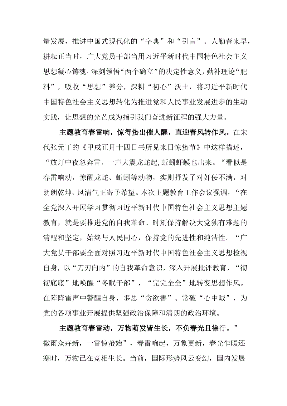 2023年在集体学习党内主题教育座谈会上研讨交流材料后附通用活动方案.docx_第2页