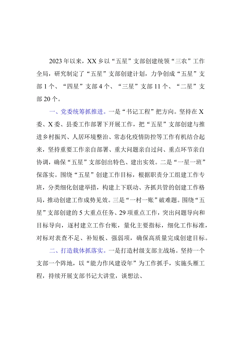 20232023年度五星支部创建工作汇报.docx_第1页