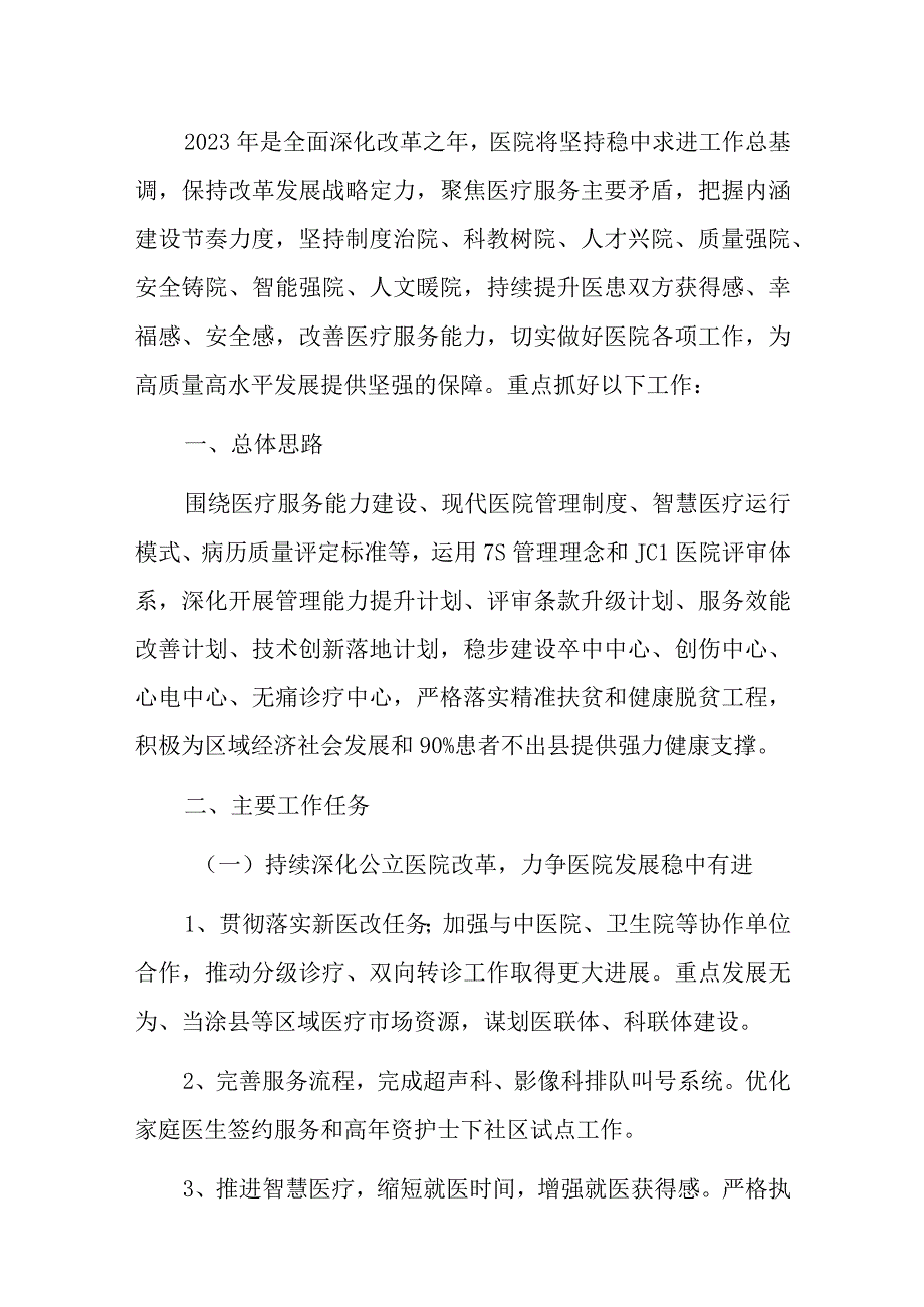 2023中医院工作计划（详细版）.docx_第2页