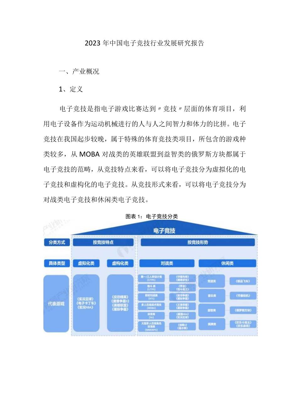 2023年中国电子竞技行业发展研究报告.docx_第1页