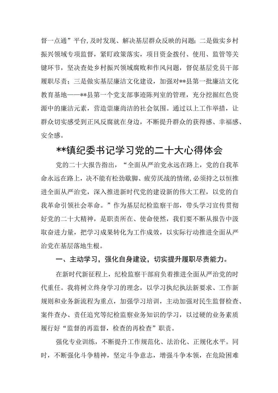 2023年乡镇纪委书记学习党的二十大精神心得体会感想领悟个人发言稿.docx_第3页