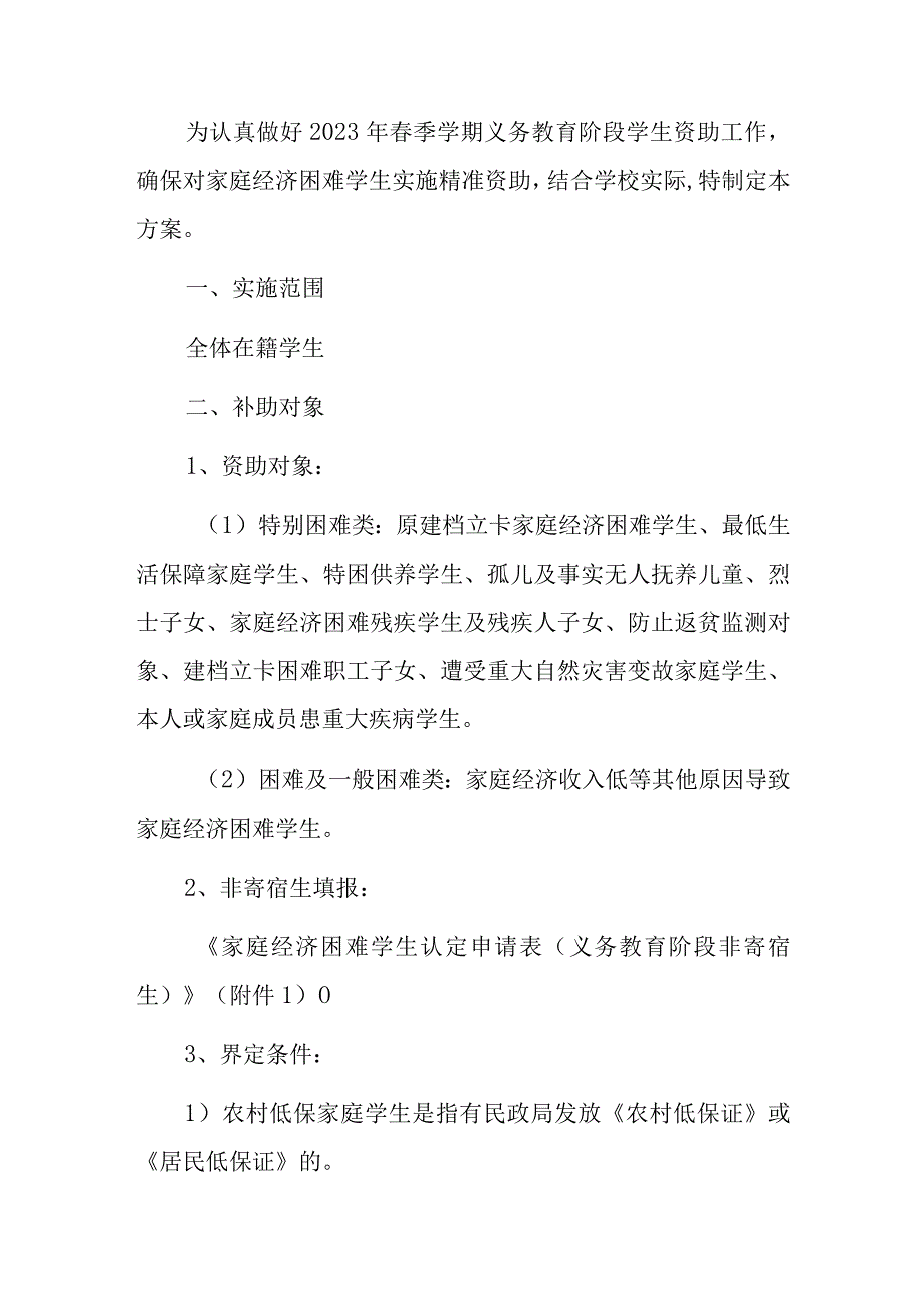 2023年小学春季义务教育阶段学生资助工作方案.docx_第2页