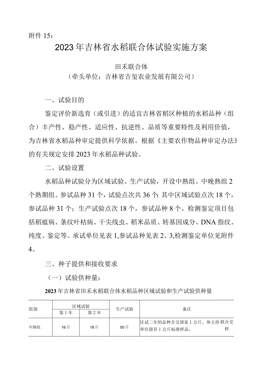 2023年吉林省水稻联合体试验实验方案田禾联合体.docx_第1页